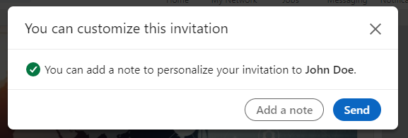 You can add a message when you outreach someone on LinkedIn directly